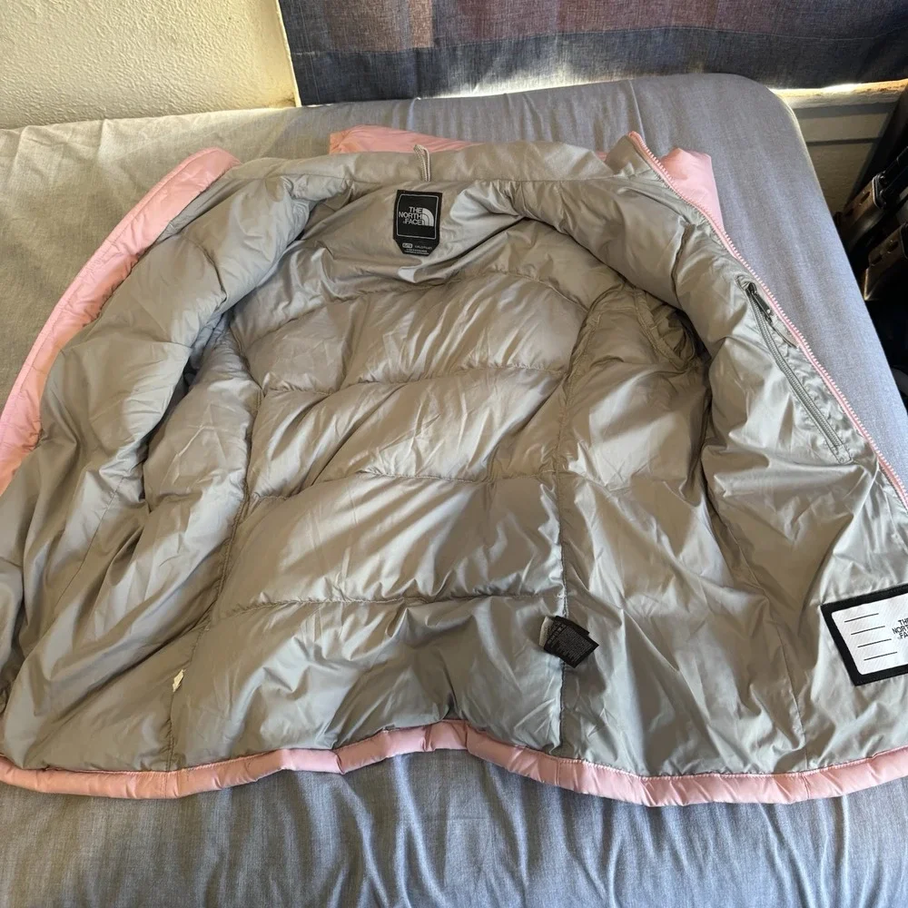 North Face Womens Pink XL 96 Retro Nuptse Puffer Jacket Goose Down Vintage Coat - Picture 6 of 7